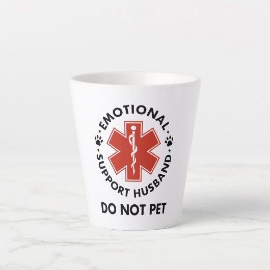 Tasse Latte Soutien émotionnel Mari ne pas animal de compagnie (Devant)