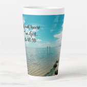 Tasse Latte Soyez calme et connaître paisible lac Christian Mu (Devant)