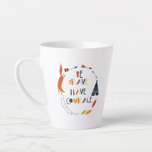 Tasse Latte Soyez courageux Ayez Courage Fox (Gauche)