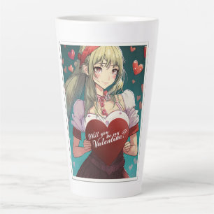 Tasse Latte Soyez ma Saint-Valentin dans le style Manga 33893