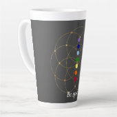 Tasse Latte Soyez ouvert Chakra & Graines de Vie (Angle gauche)