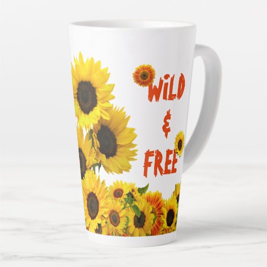 Tasse Latte Soyez un tournesol sauvage et libre (Angle droit)