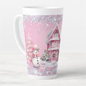 Tasse Latte Sparkling Pink Christmas (Angle gauche)
