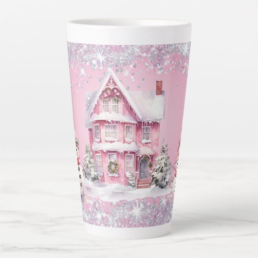 Tasse Latte Sparkling Pink Christmas (Devant)