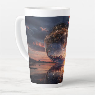 Tasse Latte Sphère réfléchissante surréaliste contenant des ét