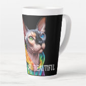 Tasse Latte Sphynx Cat Wrinkles Anniversaire (Angle droit)