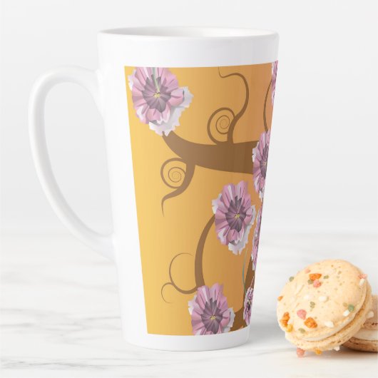 Tasse Latte Spiral Tree With Flower  (En situation)
