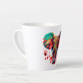 Tasse Latte Spiritual Elephant with Red Feathers (Angle gauche)