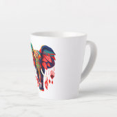 Tasse Latte Spiritual Elephant with Red Feathers (Angle droit)