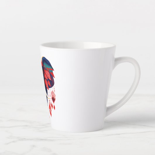 Tasse Latte Spiritual Elephant with Red Feathers (Droite)