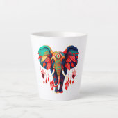 Tasse Latte Spiritual Elephant with Red Feathers (Devant)