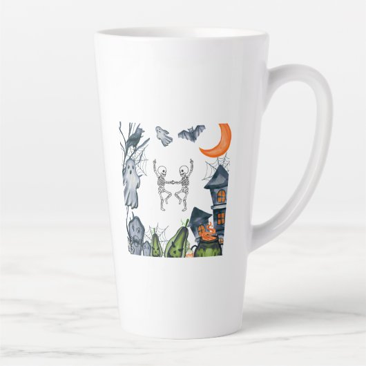 Tasse Latte Spooky Party Frame tee shirt (Droite)