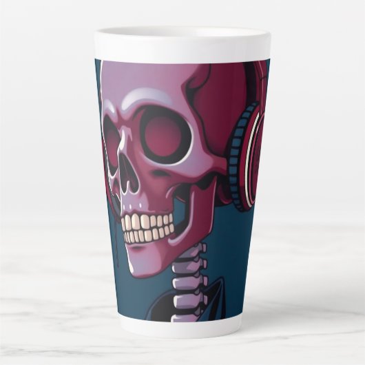 Tasse Latte Squelette avec casque audio (Devant)
