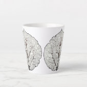 Tasse Latte Squelette de feuille de tremble 1 (Devant)