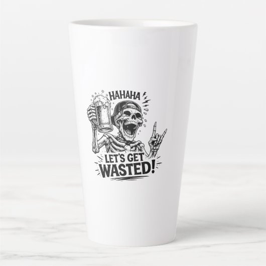 Tasse Latte Squelette : Faisons la fête (Devant)
