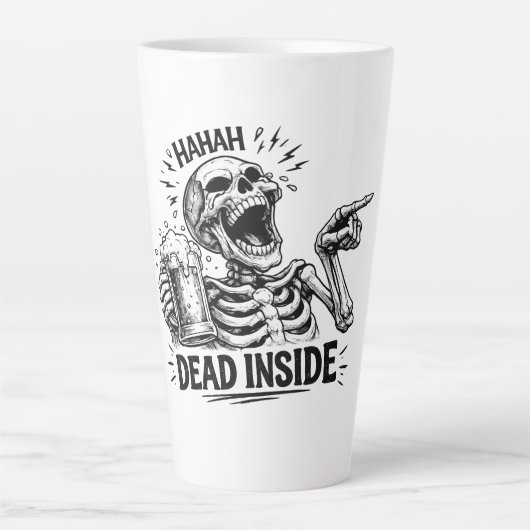 Tasse Latte Squelette Haha Mort à l'Intérieur (Devant)