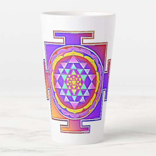 Tasse Latte Sri Yantra - Symbole hindouiste Design 1 (Devant)