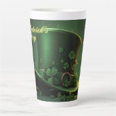 Tasse Latte St. Patrick’s Day Hat and Shamrock Design (Devant)