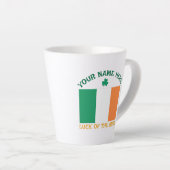 Tasse Latte St Patrick's Day Ireland Flag Custom Name Shamrock (Angle droit)