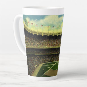 Tasse Latte Stade de baseball sportif vintage avec foule