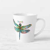 Tasse Latte Stained Glass Colorful Dragonfly (Droite)
