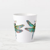 Tasse Latte Stained Glass Colorful Dragonfly (Devant)