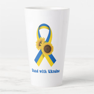 Tasse Latte Stand With Ukraine Support Ribbon
