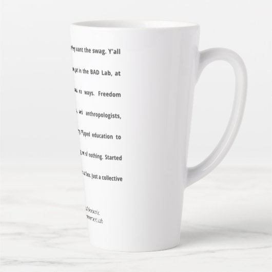 Tasse Latte Stanford BAD Lab - Poème de groupe (Droite)