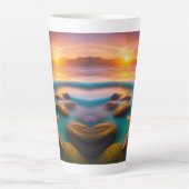 Tasse Latte Starfish sur la plage à Dawn (Devant)