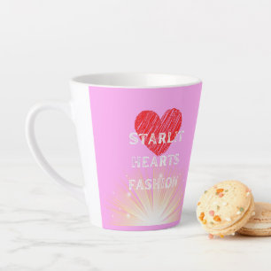 Tasse Latte Starlit Coeurs Mode Coeur rouge Shine