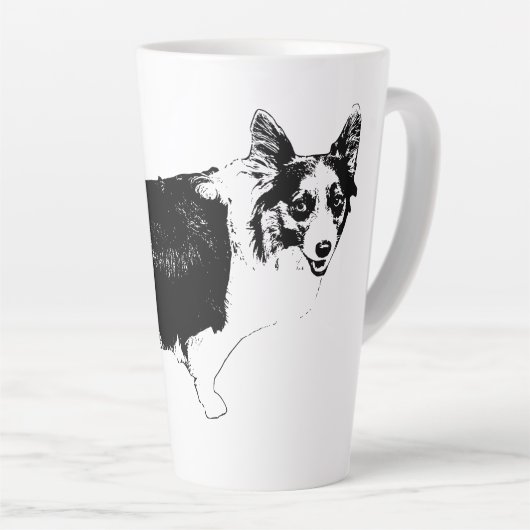 Tasse Latte Starlit Corgi Cheer (Angle droit)