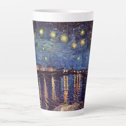 Tasse Latte Starry Night Over the Rhone par Vincent van Gogh (Devant)