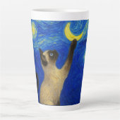 Tasse Latte Starry Night Siamese Cat Moon  (Devant)