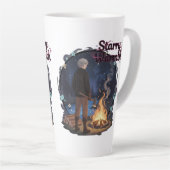 Tasse Latte Starry Warmth - Lumberjack Anime Boy by Campfire (Angle droit)