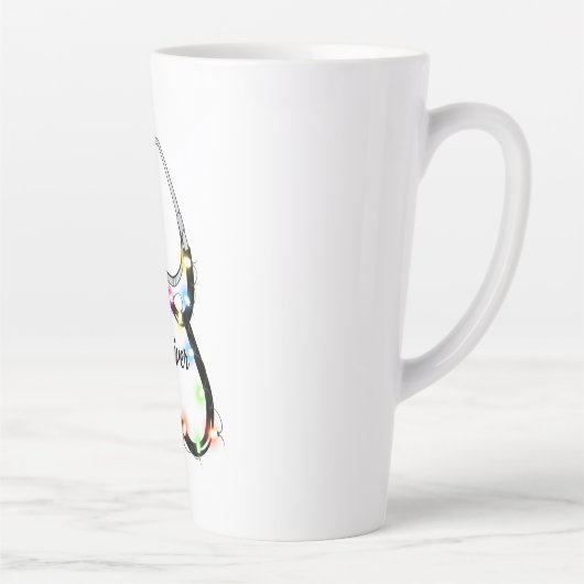 Tasse Latte Stethoscope Avec Lumières De Noël Joyeux Noël Infi (Droite)