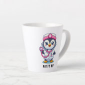 Tasse Latte Stethoscope rose Infirmier pinguin mignon personna (Angle droit)