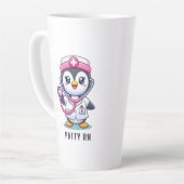 Tasse Latte Stethoscope rose Infirmier pinguin mignon personna (Angle gauche)