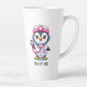 Tasse Latte Stethoscope rose Infirmier pinguin mignon personna (Droite)