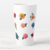 Tasse Latte Sticker à fleurs exquis (Devant)
