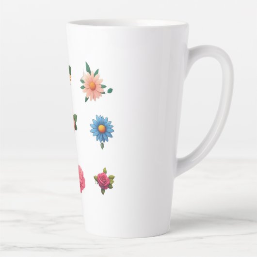 Tasse Latte Sticker à fleurs exquis (Droite)