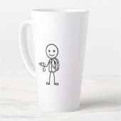 Tasse Latte Stickmen At Work - L'Électricien (Angle gauche)