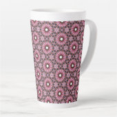 Tasse Latte Stitched Pink Feather Boho  (Angle droit)