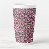Tasse Latte Stitched Pink Feather Boho  (Devant)