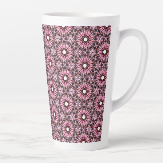 Tasse Latte Stitched Pink Feather Boho  (Droite)