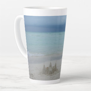 Tasse Latte Stormy Sandcastle Beach Landscape