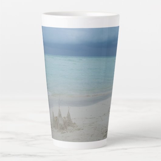 Tasse Latte Stormy Sandcastle Beach Landscape (Devant)