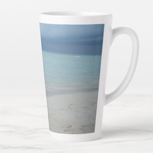 Tasse Latte Stormy Sandcastle Beach Landscape (Droite)