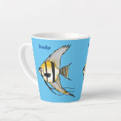 Tasse Latte Striped angelfish cartoon (Angle gauche)