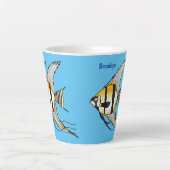 Tasse Latte Striped angelfish cartoon (Devant)