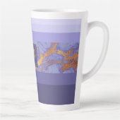 Tasse Latte Stripes Marbre Monogramme violet/Or ID670 (Droite)